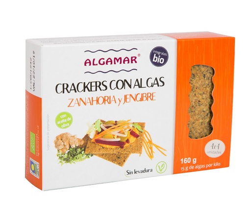 [1922] Tostadas Crujientes Crackers Integrales Algas, Espelta, Zanahoria y Jengibre Bio (ENCARGO)