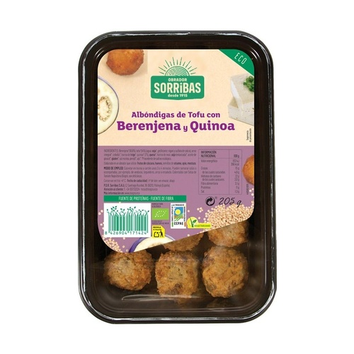 [1642] Albóndigas de Tofu, Berenjenas y Quinoa Bio