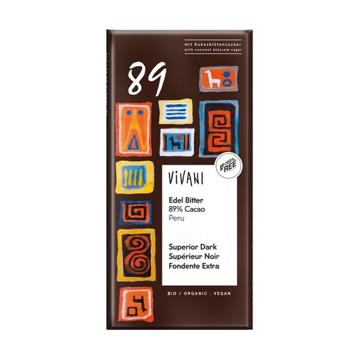 [1307] Chocolate negro 89% cacao de Perú Bio