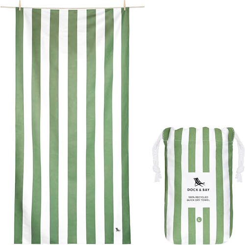 [4177] Toalla XL Dock & Bay - Rayas Verde Cabana