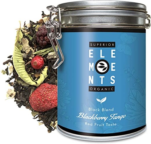 [901] Té Negro Orgánico sabor Frutos Rojos, "Blackberry Tango" - Lata con 15 bolsitas piramidales - de Alveus