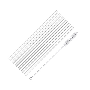 [865] Set de pajitas de vidrio rectas 6 uds. + cepillo