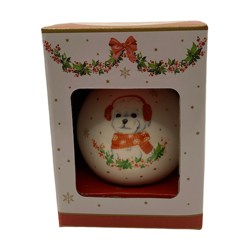 [4150] Bola de Navidad de porcelana - Perros