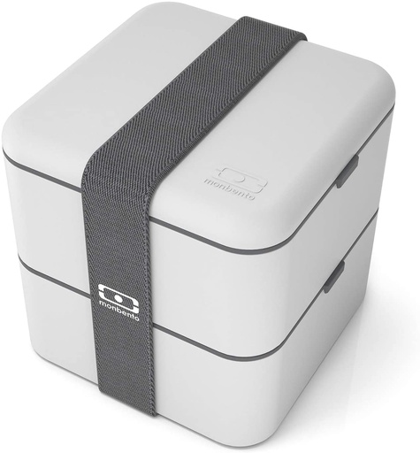 [802] Fiambrera Bento Cuadrada Gris