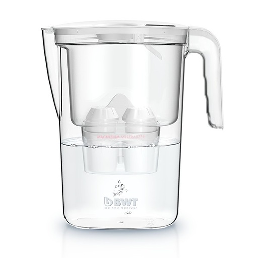 [773] Jarra de agua Blanca con filtro de 2,6 L y tecnología de magnesio BWT + 3 filtros