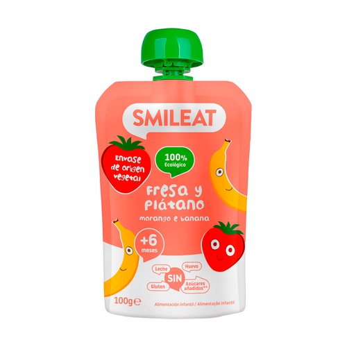 [664] Pouch de Fresa y Plátano Bio 6m+