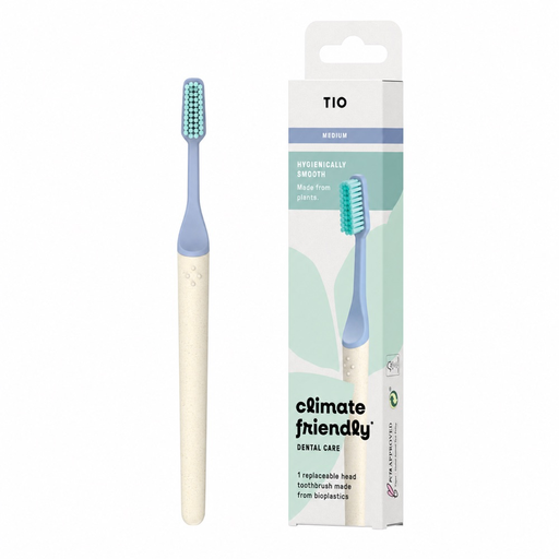 [4759] Cepillo de dientes de Bioplástico con Cabezal Removible Dureza Media - Morado