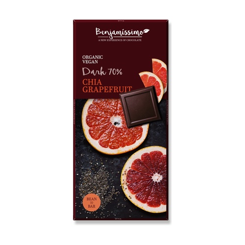 [3897] Chocolate Negro 70% con Chía y Pomelo Bio