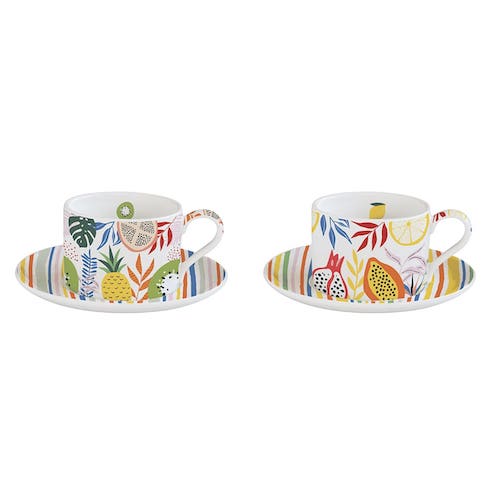 [3805] Juego de 2 Tazas Mug + Plato - Tutifruti