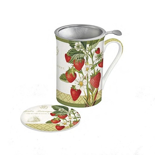 [3795] Taza Infusión con Filtro - Fresas