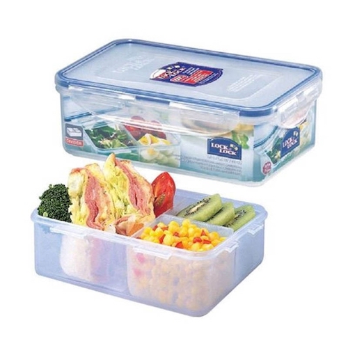 [3774] Tartera Rectangular de Plástico con 3 compartimentos