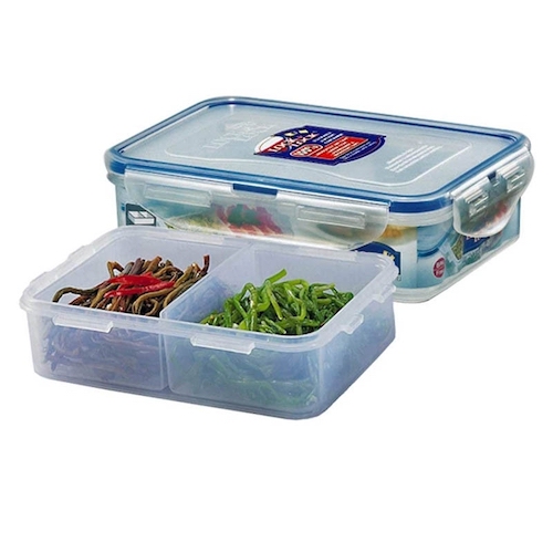 [3773] Tartera Rectangular de Plástico con 2 compartimentos