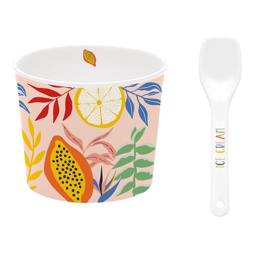 [3543] Bol para Helado con Cuchara de Porcelana
