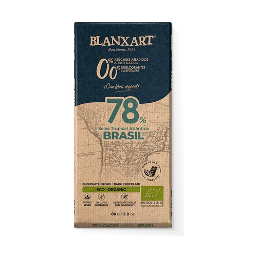 [3468] Chocolate Negro 78% Brasil Sin Azúcar añadido Bio