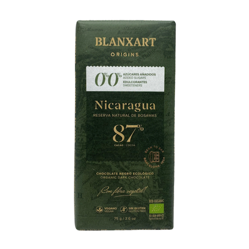 [3467] Chocolate Negro 87% Nicaragua Sin Azúcar añadido Bio
